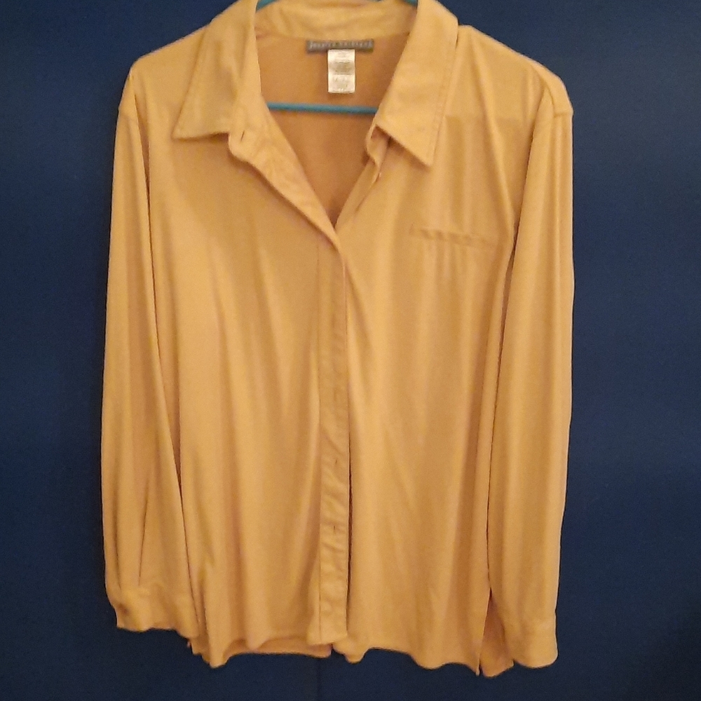 Jessica holbrook tan button-up size large